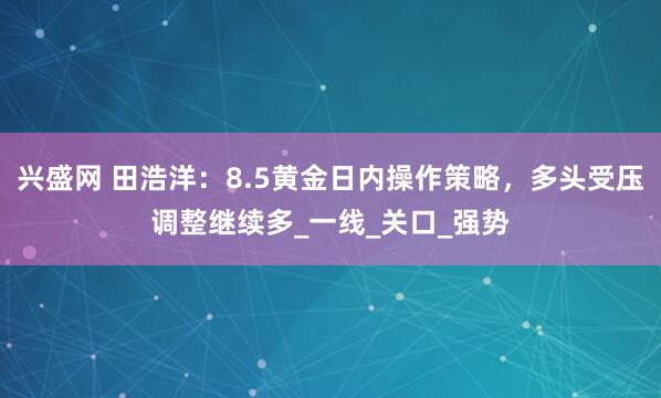 兴盛网 田浩洋：8.5黄金日内操作策略，多头受压调整继续多_一线_关口_强势