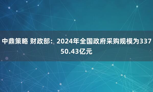 中鼎策略 财政部：2024年全国政府采购规模为33750.43亿元